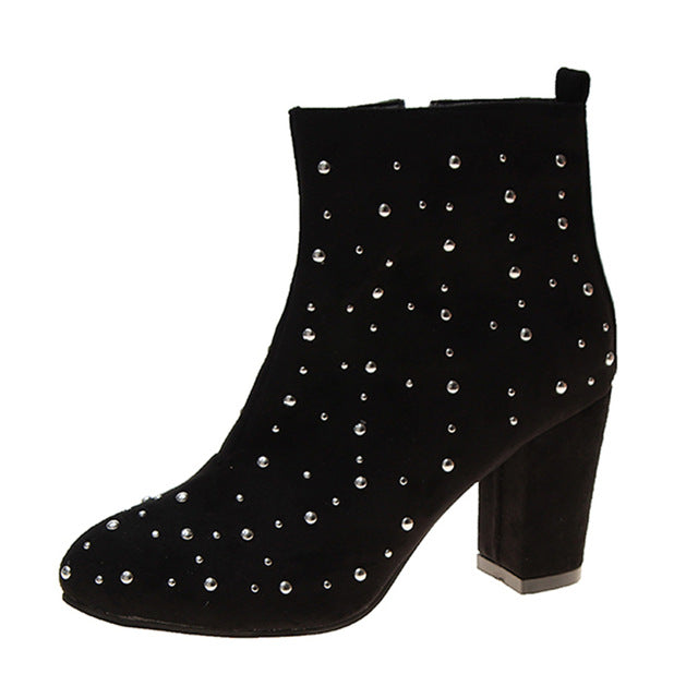 The Polka Dot Crystal Ankle Boots