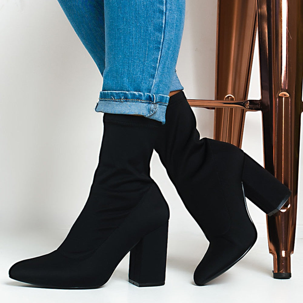 The Black Flock Mid-Calf Boots