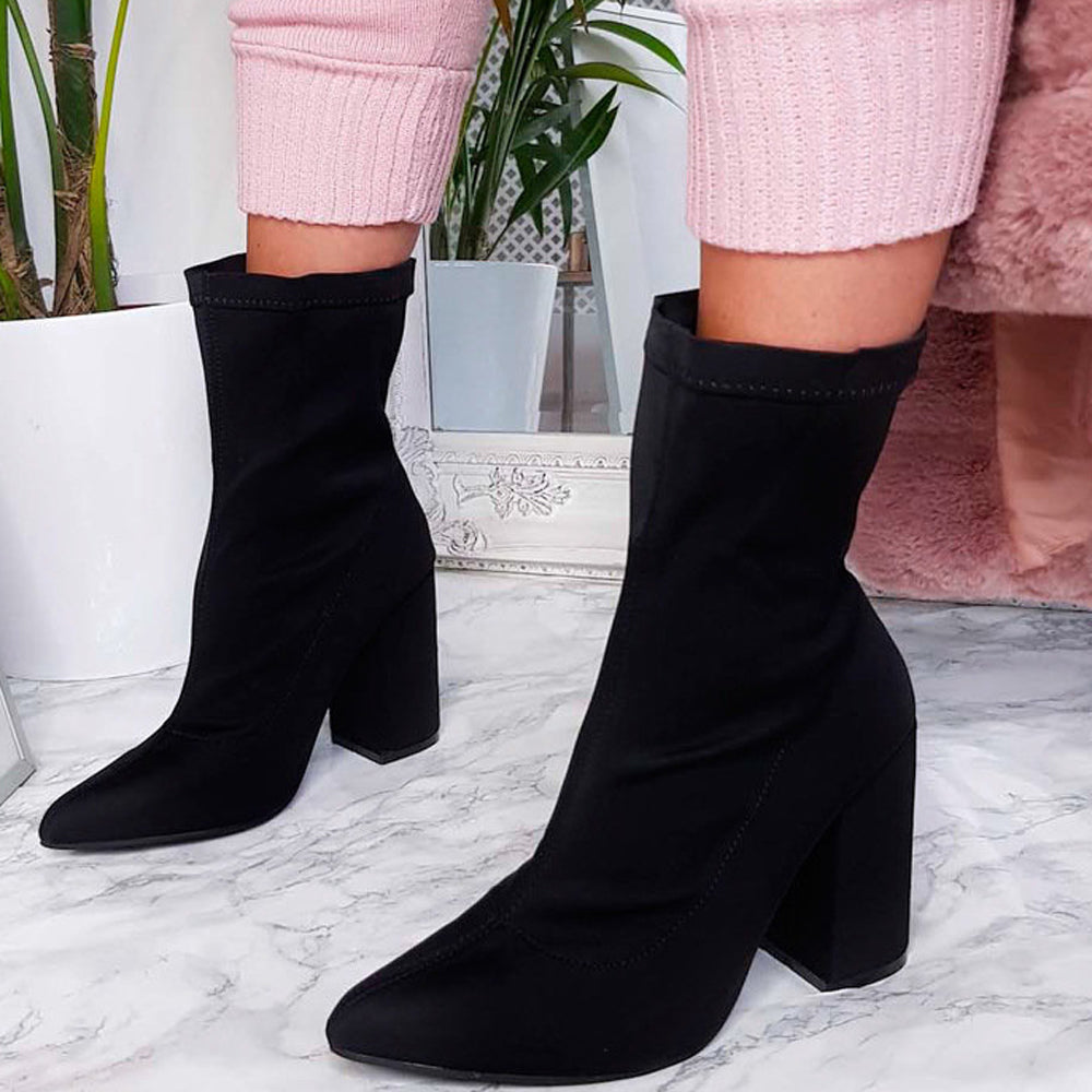 The Black Flock Mid-Calf Boots