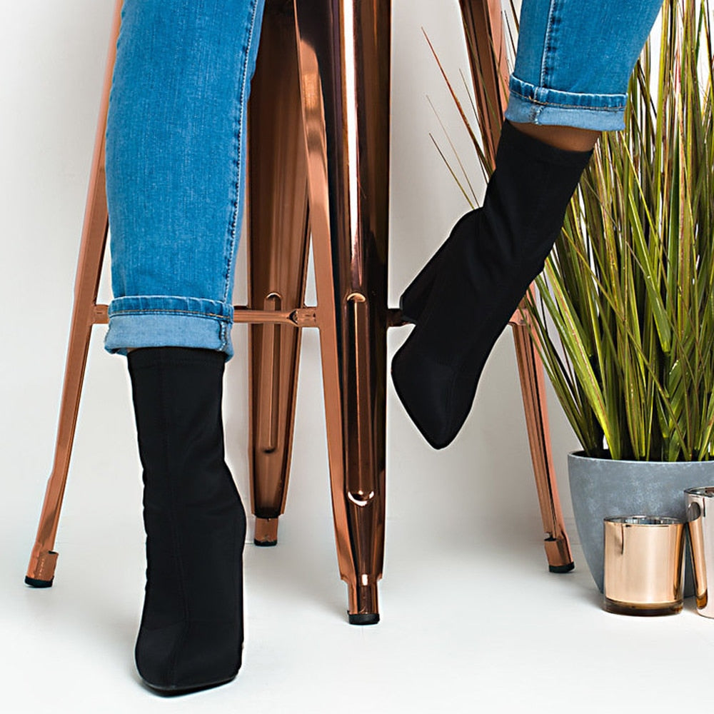 The Black Flock Mid-Calf Boots