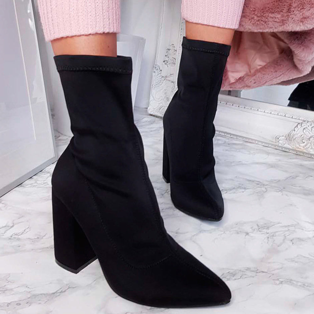 The Black Flock Mid-Calf Boots