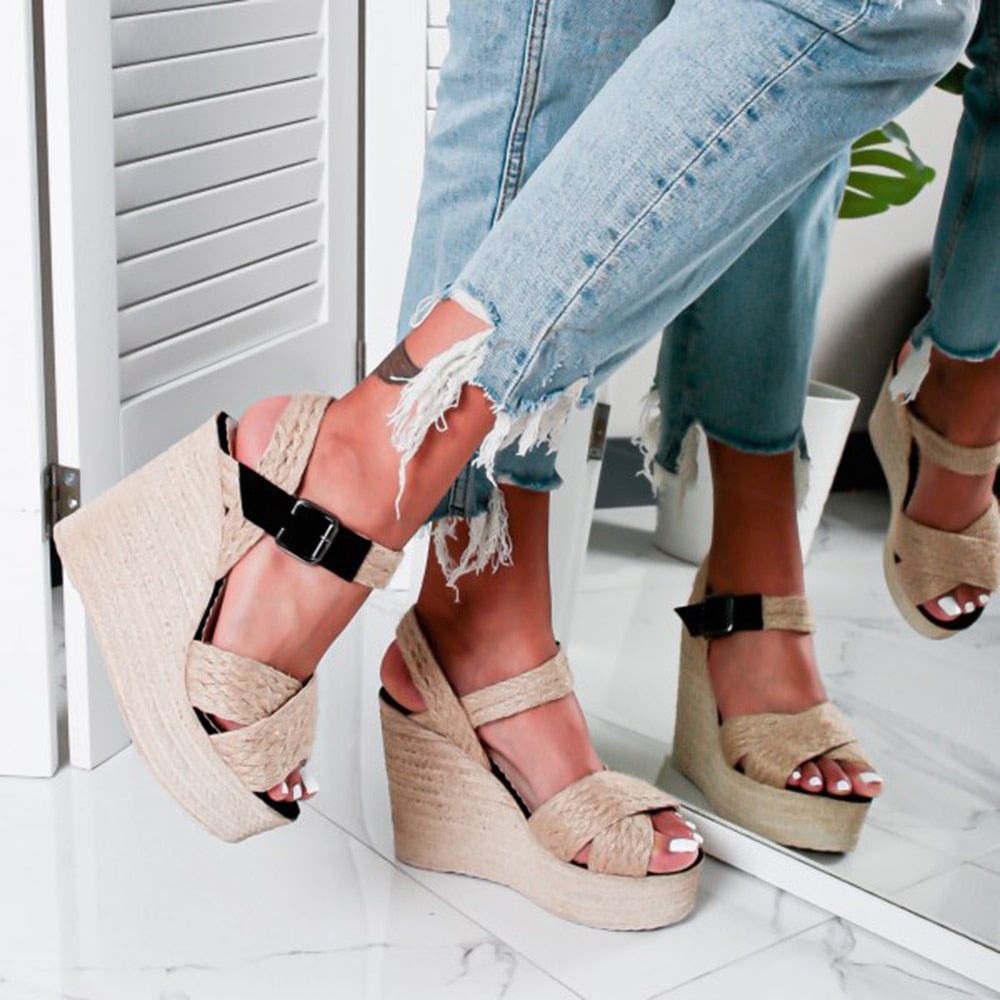 The Avery Beach Wedge Sandals