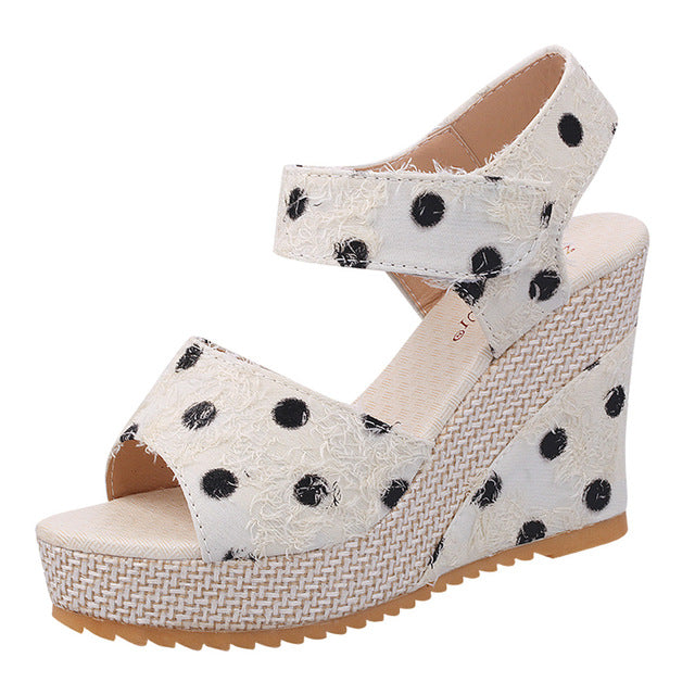 The Polka Dots Wedges Sandals