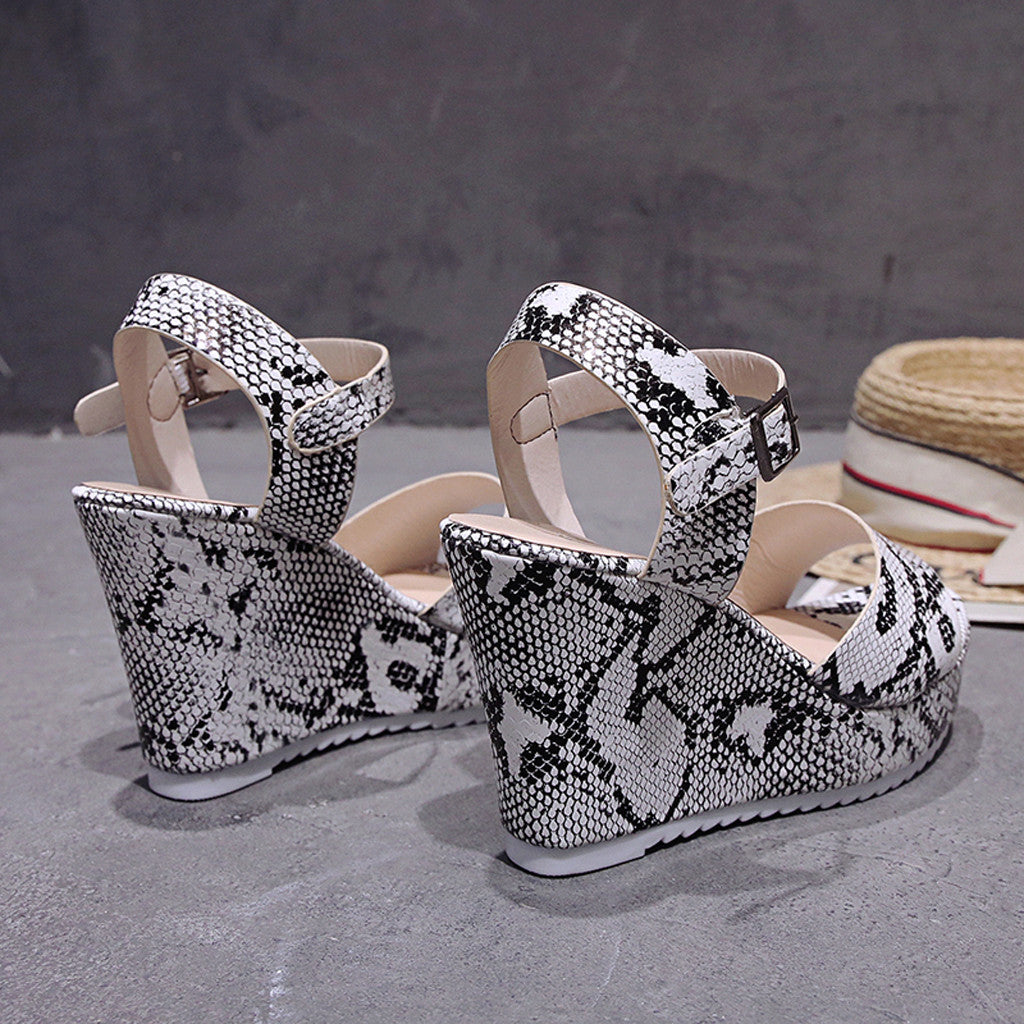 The Alys Snake Wedge Sandals