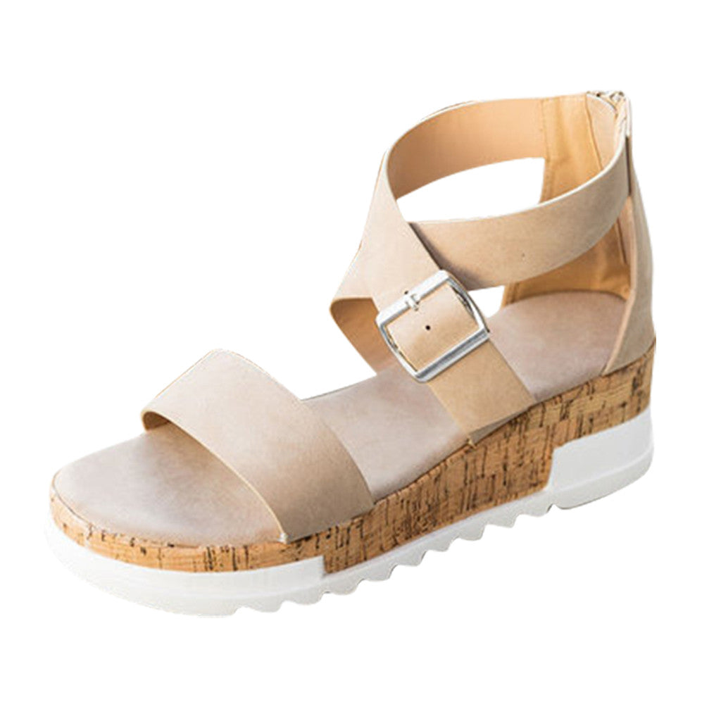 The Enid Lepoard Wedge Sandals