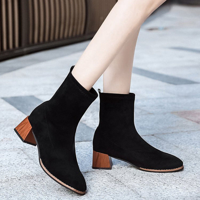 The Sock Stretch Heel Boots