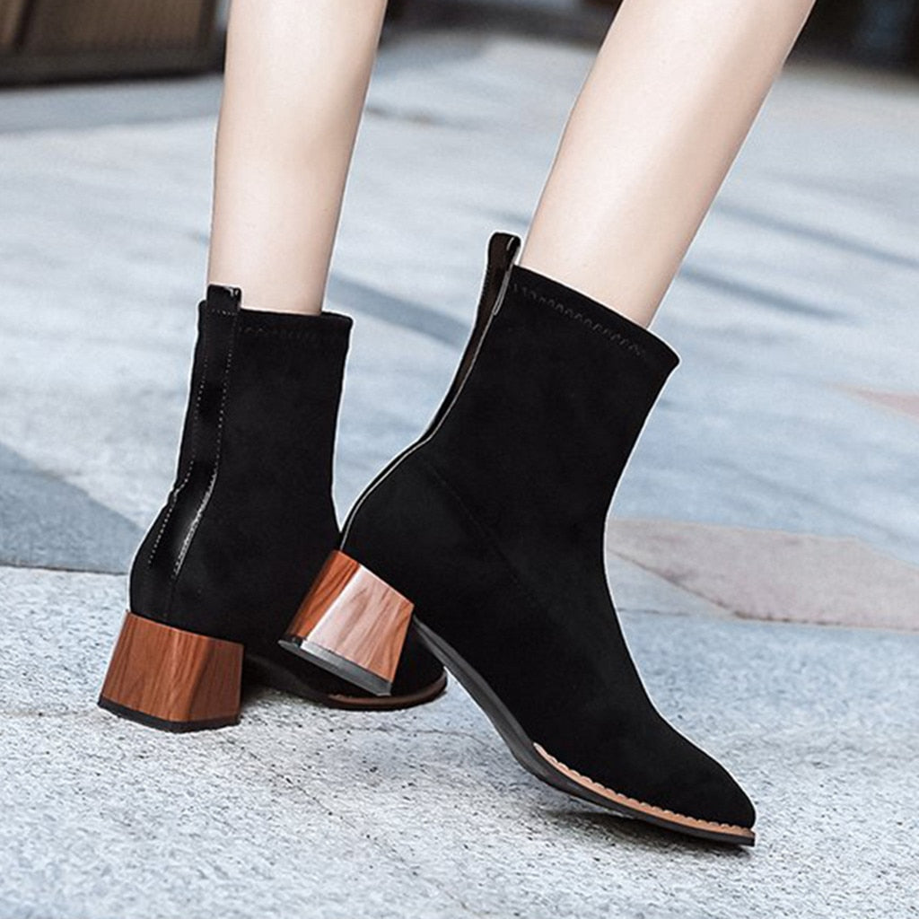 The Sock Stretch Heel Boots